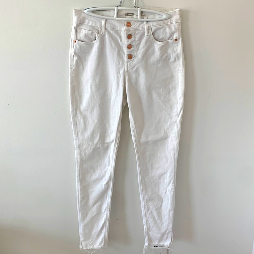 Old Navy Rockstar White Jeans